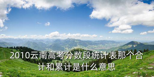 2010云南高考分數段統計表那個合計和累計是什么意思