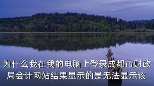 為什么我在我的電腦上登錄成都市財(cái)政局會(huì)計(jì)網(wǎng)站結(jié)果顯示的是無法顯示該