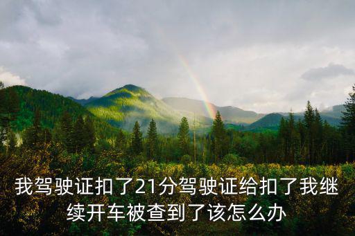 我駕駛證扣了21分駕駛證給扣了我繼續(xù)開車被查到了該怎么辦
