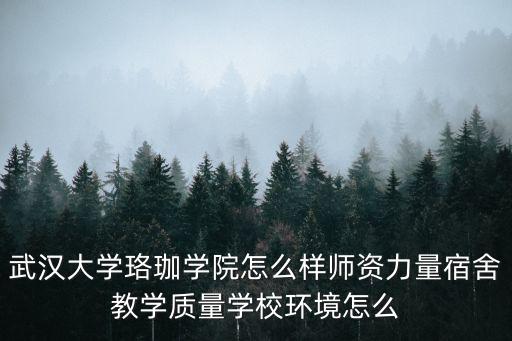 武漢大學(xué)珞珈學(xué)院怎么樣師資力量宿舍教學(xué)質(zhì)量學(xué)校環(huán)境怎么