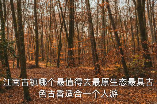 江南古鎮哪個最值得去最原生態最具古色古香適合一個人游