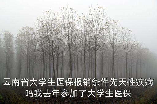 云南省大學(xué)生醫(yī)保報銷條件先天性疾病嗎我去年參加了大學(xué)生醫(yī)保