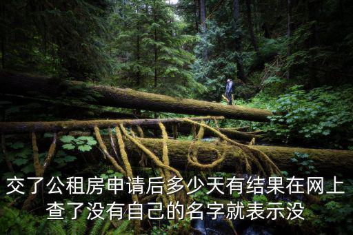交了公租房申請(qǐng)后多少天有結(jié)果在網(wǎng)上查了沒有自己的名字就表示沒