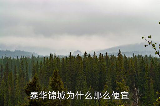 泰華錦城為什么那么便宜