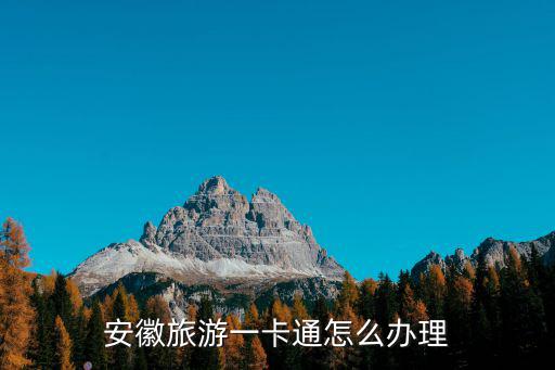 安徽旅游一卡通怎么辦理