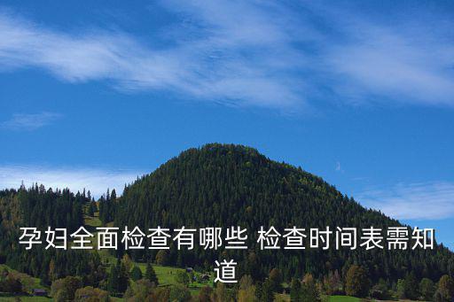 孕婦全面檢查有哪些 檢查時間表需知道