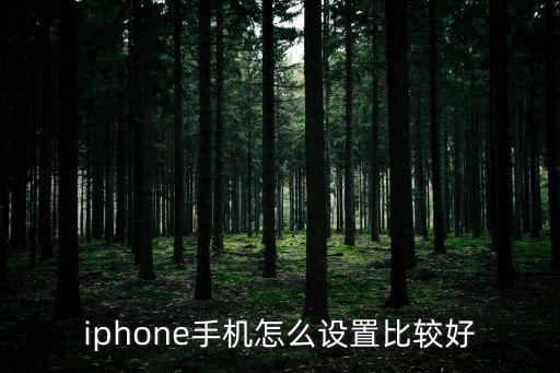 iphone手機(jī)怎么設(shè)置比較好