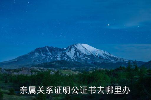 親屬關(guān)系證明公證書去哪里辦