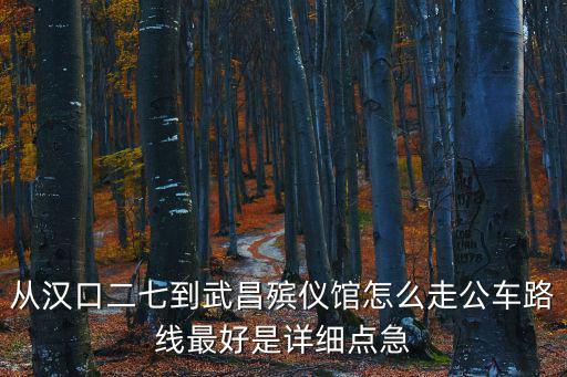 從漢口二七到武昌殯儀館怎么走公車路線最好是詳細(xì)點(diǎn)急