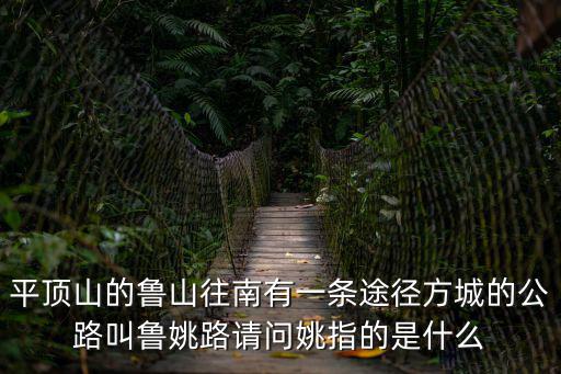 平頂山的魯山往南有一條途徑方城的公路叫魯姚路請(qǐng)問(wèn)姚指的是什么