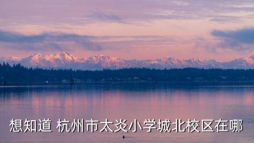想知道 杭州市太炎小學城北校區在哪