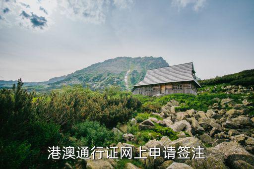 港澳通行證網上申請簽注