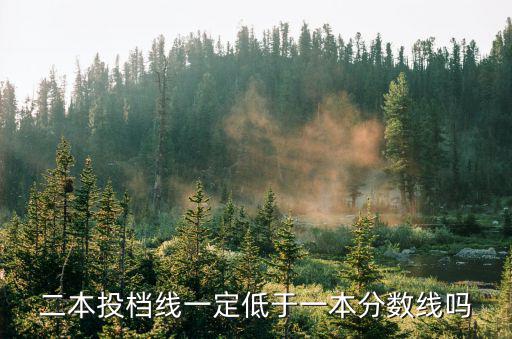 二本投檔線，二本投檔線一定低于一本分數線嗎