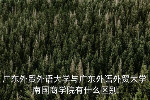 廣東外貿外語大學與廣東外語外貿大學南國商學院有什么區別
