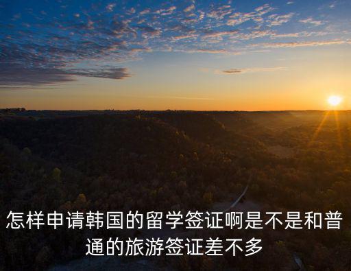 韓國留學簽證，怎樣申請韓國的留學簽證啊是不是和普通的旅游簽證差不多