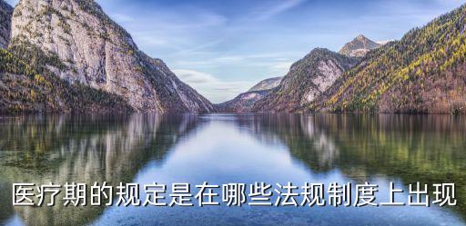 醫療期的規定是在哪些法規制度上出現