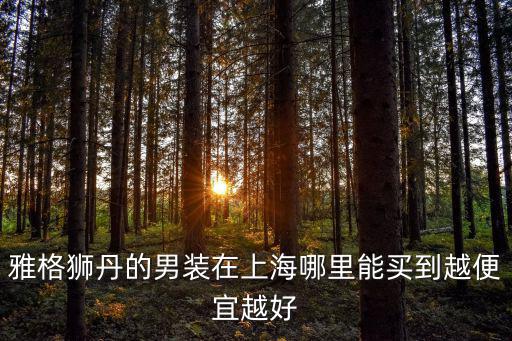 雅格獅丹男裝，雅獅堂的男裝怎么樣