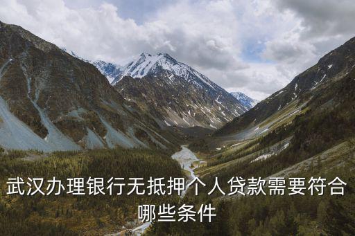 武漢辦理銀行無抵押個人貸款需要符合哪些條件