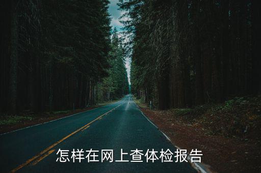 怎樣在網上查體檢報告