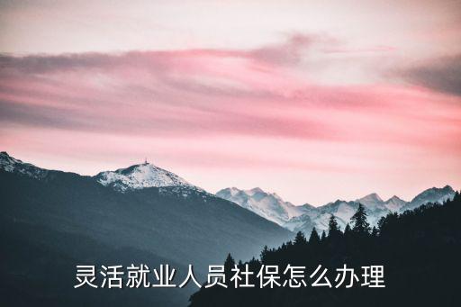靈活就業人員社保怎么辦理