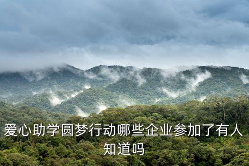 愛心助學圓夢行動哪些企業參加了有人知道嗎