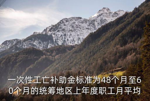 一次性工亡補助金標準為48個月至60個月的統(tǒng)籌地區(qū)上年度職工月平均