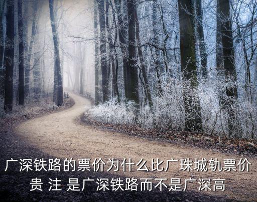 廣深鐵路的票價為什么比廣珠城軌票價貴 注 是廣深鐵路而不是廣深高