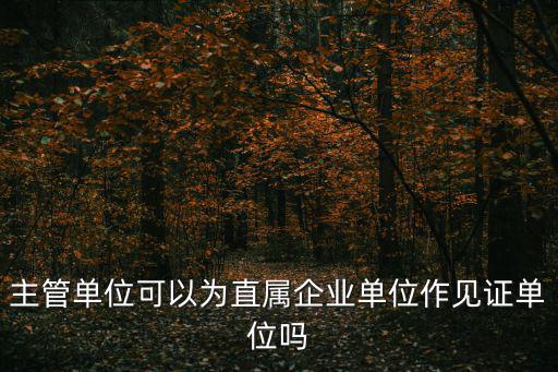 主管單位可以為直屬企業(yè)單位作見(jiàn)證單位嗎
