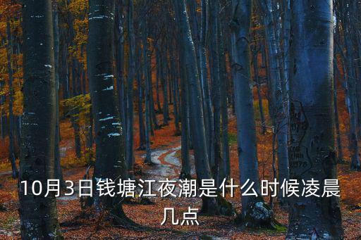10月3日錢塘江夜潮是什么時候凌晨幾點