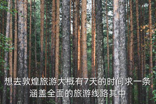 想去敦煌旅游大概有7天的時(shí)間求一條涵蓋全面的旅游線路其中