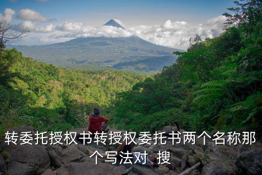 轉委托授權書轉授權委托書兩個名稱那個寫法對  搜