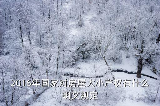 2016年國家對房屋大小產(chǎn)權(quán)有什么明文規(guī)定
