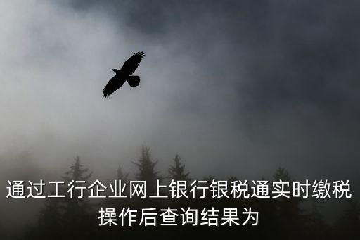 通過工行企業(yè)網(wǎng)上銀行銀稅通實(shí)時(shí)繳稅操作后查詢結(jié)果為