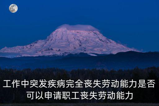 工作中突發(fā)疾病完全喪失勞動能力是否可以申請職工喪失勞動能力