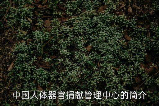 中國人體器官捐獻管理中心的簡介