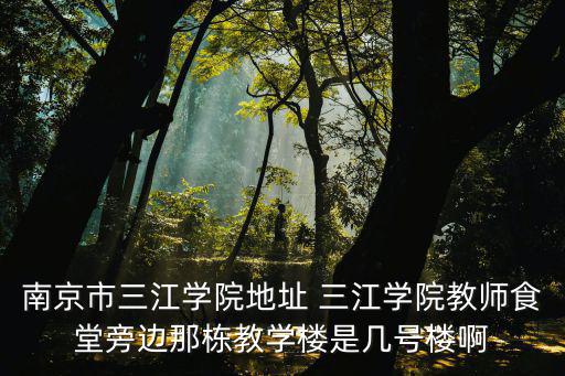 三江學(xué)院地址，南京三江學(xué)院在哪