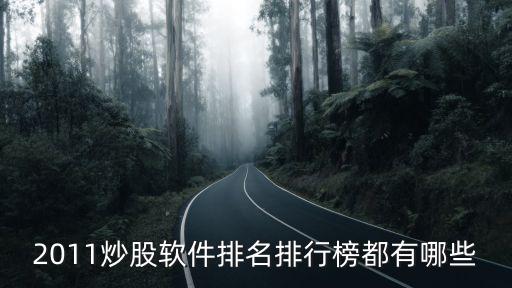 2011炒股軟件排名排行榜都有哪些