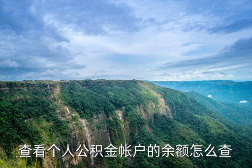 查看個人公積金帳戶的余額怎么查