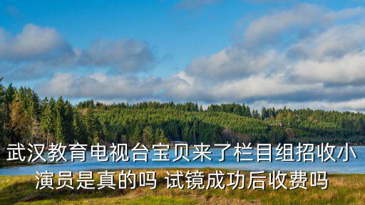 武漢教育電視臺(tái)寶貝來了欄目組招收小演員是真的嗎 試鏡成功后收費(fèi)嗎