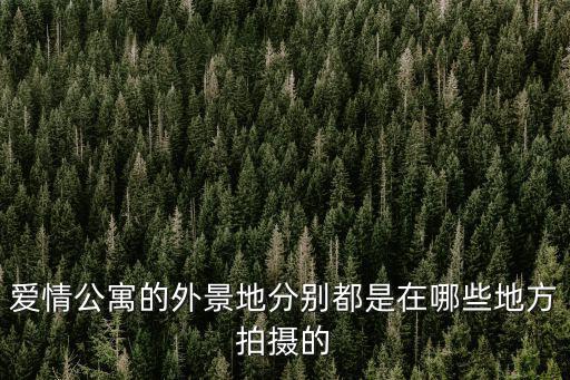 愛情公寓的外景地分別都是在哪些地方拍攝的