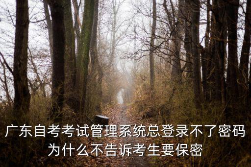 廣東自考考試管理系統總登錄不了密碼為什么不告訴考生要保密
