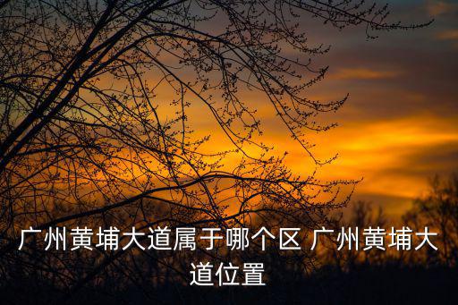 黃埔大道，黃埔大道屬于哪個(gè)區(qū)