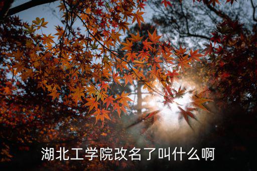 湖北工學院改名了叫什么啊