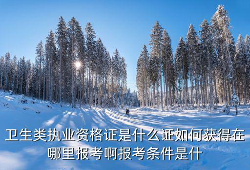 衛生類執業資格證是什么證如何獲得在哪里報考啊報考條件是什