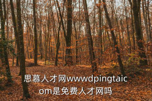 思慕人才網(wǎng)wwwdpingtaicom是免費(fèi)人才網(wǎng)嗎