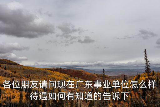 各位朋友請問現在廣東事業單位怎么樣待遇如何有知道的告訴下