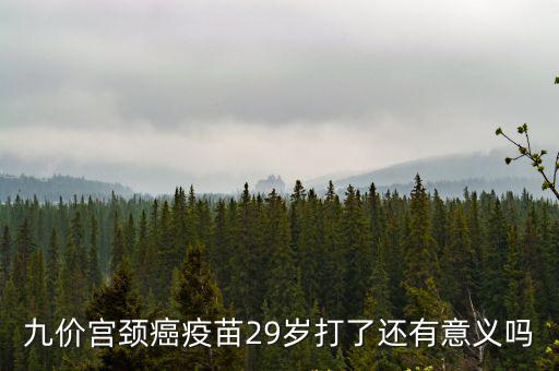 九價宮頸癌疫苗29歲打了還有意義嗎