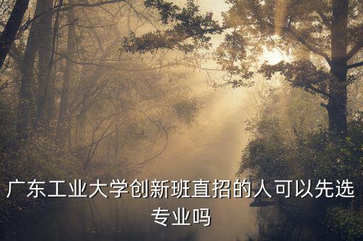班直，廣東工業(yè)大學(xué)創(chuàng)新班直招的人可以先選專業(yè)嗎