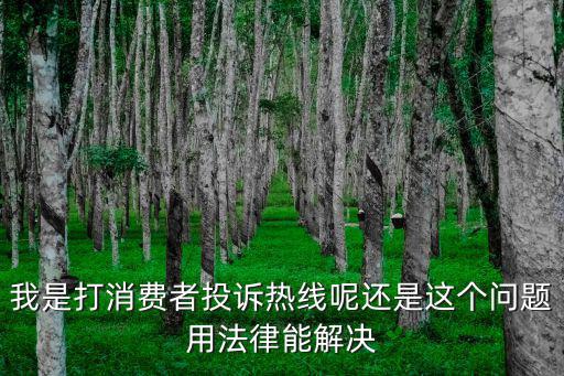 我是打消費者投訴熱線呢還是這個問題用法律能解決