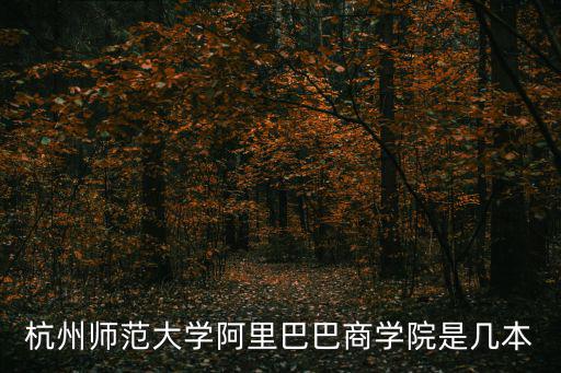 杭州師范大學阿里巴巴商學院是幾本
